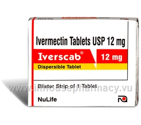 Iverscab (Ivermectin 12mg) 1 Tablet/pack