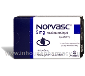 Norvasc (Amlodipine besylate 5mg) 14 Capsule/Pack (Turkish)